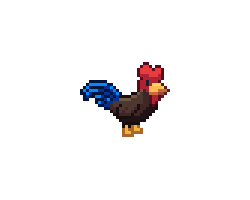A junglefowl with very dark brown feathers and blue tail
